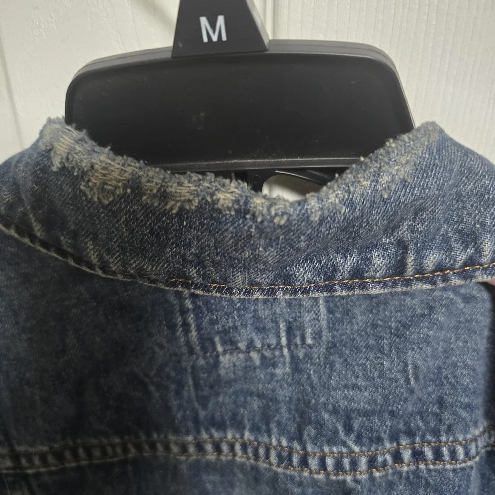 Polo Ralph Lauren Denim Jacket Kids Youth Size M‎ (10-12)Blue Trucker Distressed